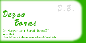 dezso borai business card